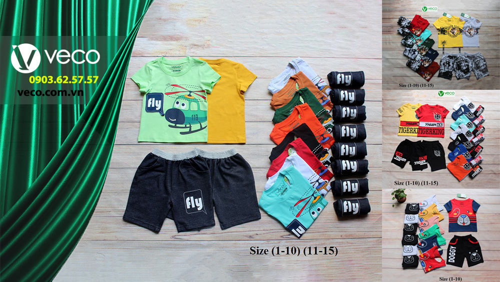 Xưởng may quần áo trẻ em xuất khẩu giá sỉ Veco-Quần áo trẻ em nữ Xuân Hè 2019